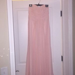 David’s bridal petal pink bridesmaid dress.